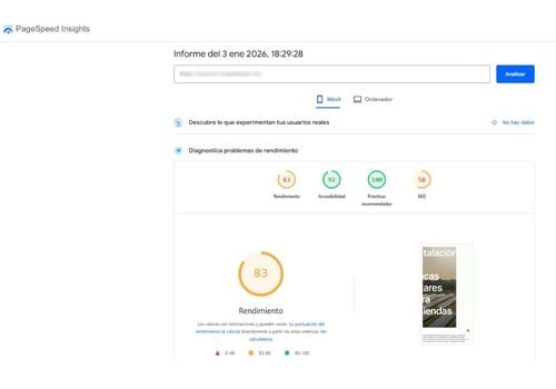 mide la velocidad web con page speed