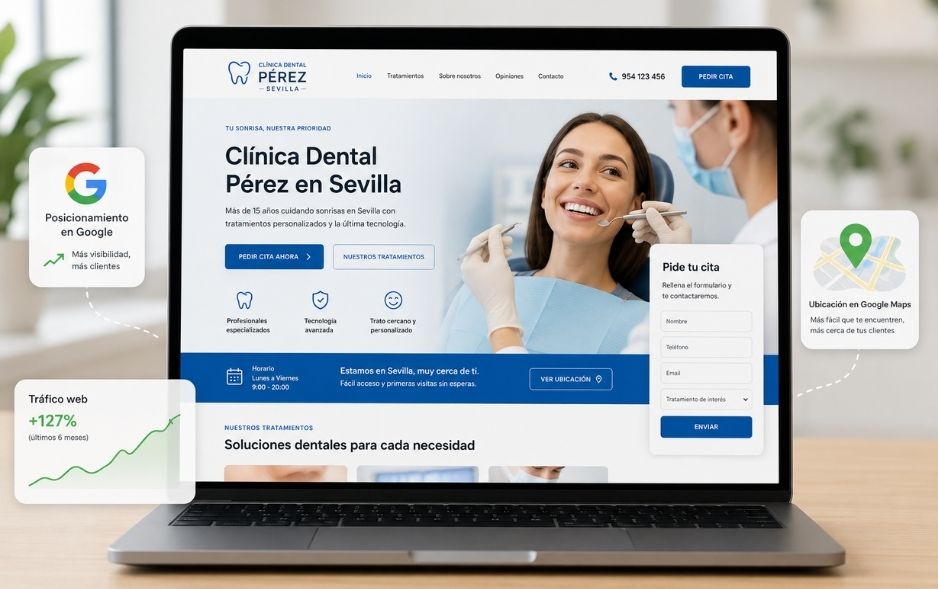Un mockup limpio y moderno de una página web en un ordenador portátil. web a medida o plantilla